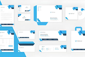 design logo business card letterhead envelope brand identity kit company invoice