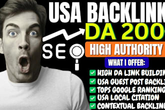build 200 white hat SEO backlinks link building off page service for google rank