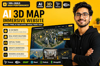 create ai 3d map immersive website webgl threejs real estate virtual tours gsap
