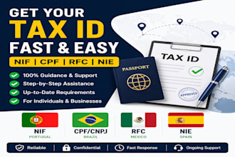help you get nif portugal, brazil cpf, mexico rfc and spain nie fast