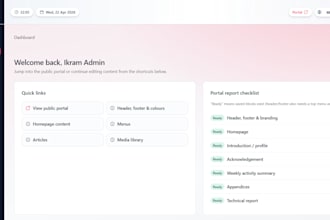develop a custom web app with admin panel and user portal