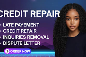 fix credit report inquiry removal chargeoff, late payment collection