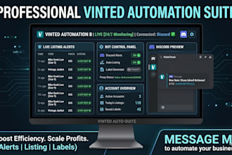 build a custom vinted bot, discord alert bot, and auto listing bot