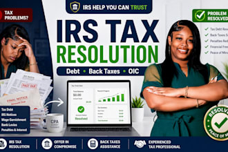 do irs tax resolution, fix tax debt, back taxes, and offer in compromise CPA
