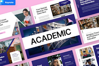 design academic presentation, educational slides startup business powerpoint