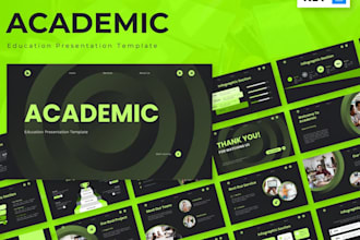design academic presentation, educational slides startup business powerpoint