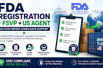 assist with fda registration, fsvp compliance and US agent service