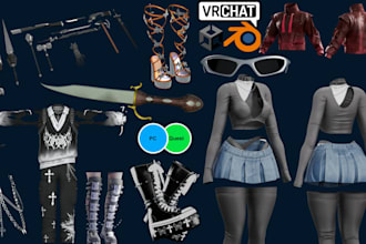 design vrchat assets  vrchat avatar weapon 3d game items accessories fitting