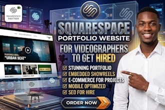 build a squarespace portfolio website for videographers to get hired