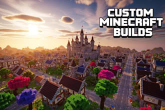 build custom minecraft map, city spawn, world, house castle as minecraft builder