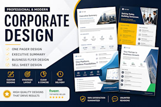 design corporate one pager executive summary business proposal sale flyer design