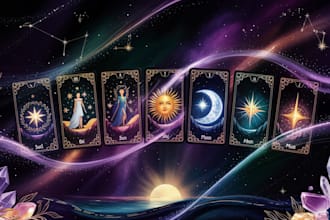 design custom tarot, oracle card illustrations