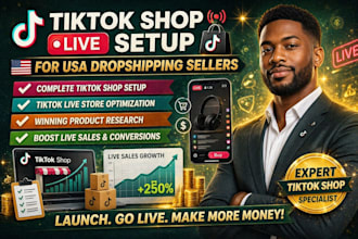 setup tiktok shop live selling for USA dropshipping stores