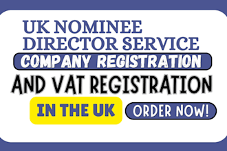 provide uk nominee director, company registration and vat setup
