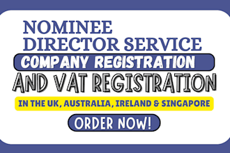 provide nominee director, company registration and vat setup in UK, australia