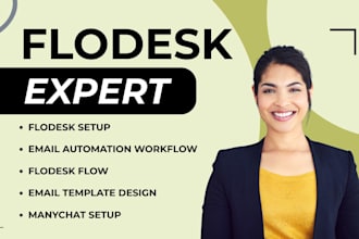 setup flodesk flows email template, manychat chatbot, flodesk account setup