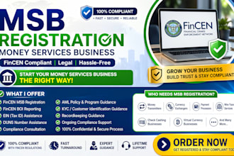 handle msb registration, fincen msb filing and license support