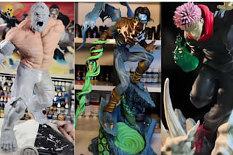 3d print and paint action figure miniature anime diorama figurine resin 4k paint