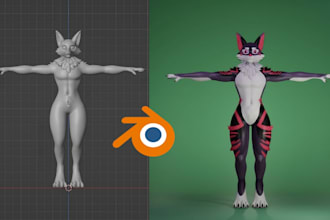 create custom vrchat avatar fursona 3d model vrchat avatar nsfw vrc with rigging