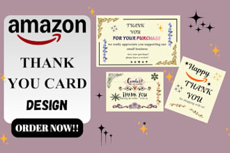 design custom amazon insert cards, thank you cards