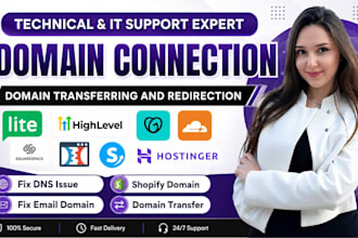 connect domain, transfer domain, fix domain, redirect domain, or fix godaddy dns