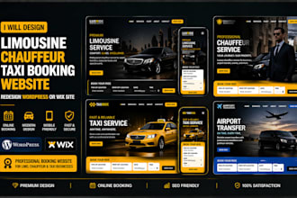 design limousine chauffeur taxi booking website redesign wordpress or wix site