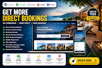 create direct booking website vacation rental website, short term rental website