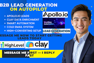 setup apollo, apollo io, clay com, gohighlevel automation workflow