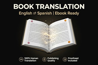 do book translation, ebook translation, english to spanish translation