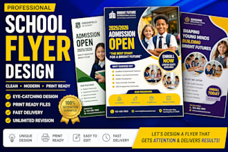 design a professional school flyer or admission flyer