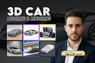 do 3d car modeling for game and 3d modeling low poly vehicle for 3d printing