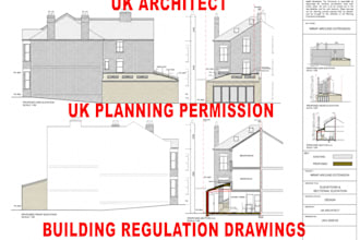 create UK planning permission and building regulation drawings