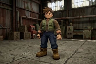 create retro ps1 low poly 3d game characters y2k 3d character design 3d game