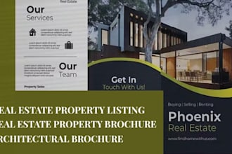 design modern real estate brochure, property listing corporate profile