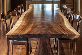 design 3d modern farmhouse dining table and custom cnc kitchen cabinet