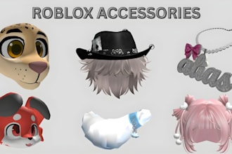design custom roblox ugc head, hair, accessories and 3d kemono furry clothing