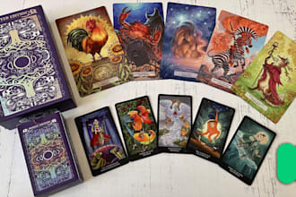 draw custom tarot card, playing card, tcg, oracle, or card game any style