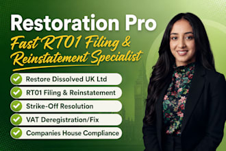 restore and reinstate dissolved UK ltd company rt01 fast