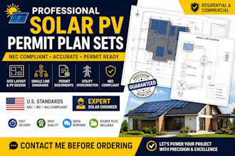 design solar pv permit plan sets and electrical drawings