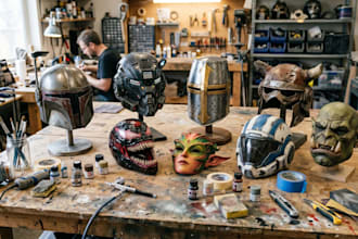 3d print and paint, cosplay armor halloween stl mask ship your 3d mask 3d helmet