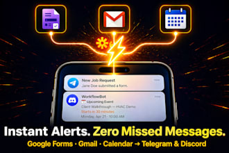 automate google forms, gmail, and calendar into telegram