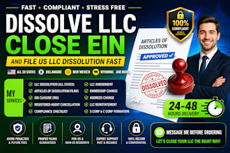 dissolve llc, close ein, and file US llc dissolution fast