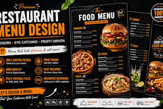 design premium editable restaurant menu