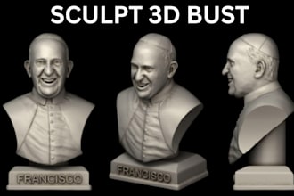 sculpt custom 3d head model 3d face 3d bust model action figure stl 3d printing