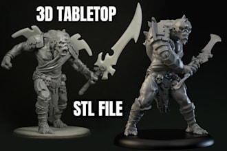 create 3d printable miniature stl files and character model for dnd and tabletop