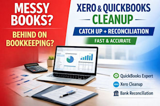 do xero, quickbooks cleanup catch up bookkeeping and bank reconciliation