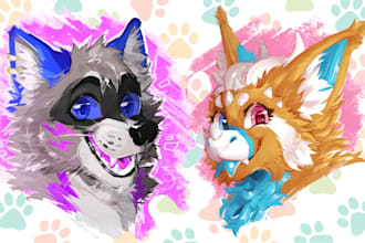 draw furry badge furry emotes stickers furry commission pfp furry headshot icon