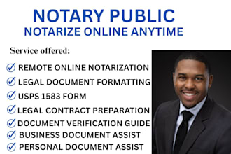 provide online notary services and legal document preparation in the USA