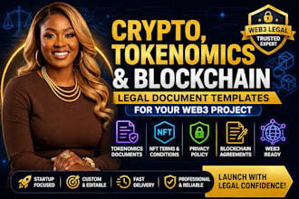 create crypto, tokenomics and blockchain legal document for web3 projects