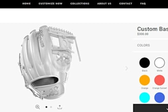 customize and configure baseball, softball glove on zakeke kickflip shopify